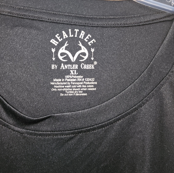 Realtree By Antler Creek Dri Fit Camo Shirt XL Black Orange Green Camo SS - Picture 2 of 5